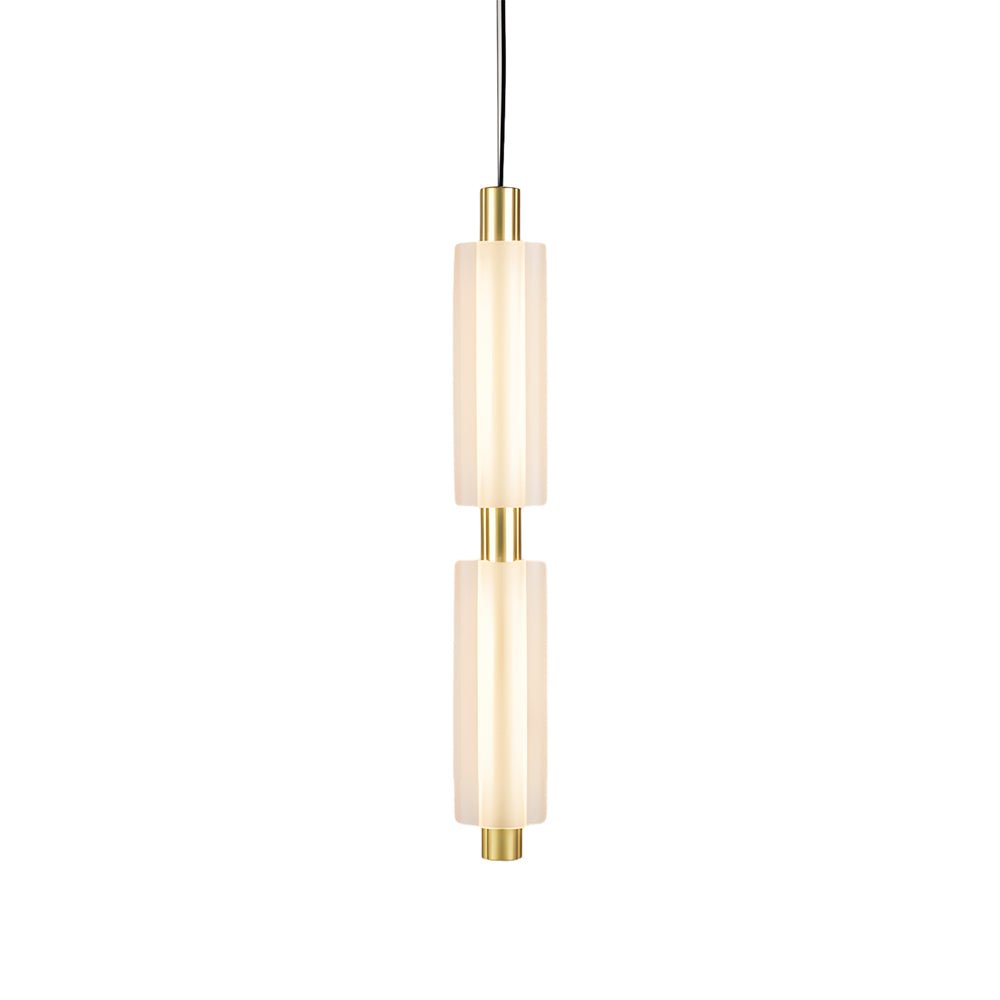 1/2/3 Heads Acrylic Cylinder Pendant Lights: Modern Hanging Lamp in Gold/Black