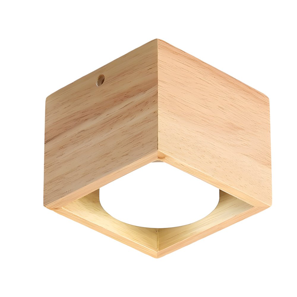 1/2/4 - Light Square Wood Cube Spotlight LED Flush Mount Light