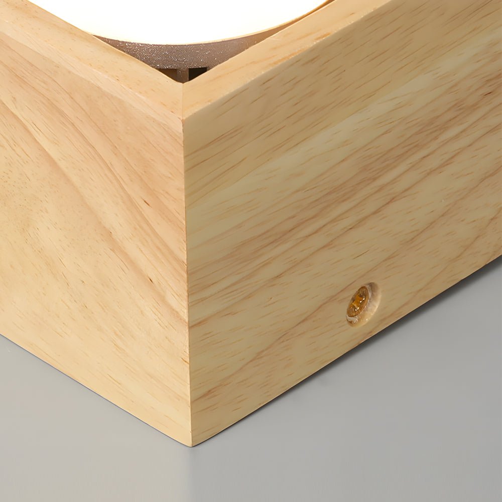 1/2/4 - Light Square Wood Cube Spotlight LED Flush Mount Light