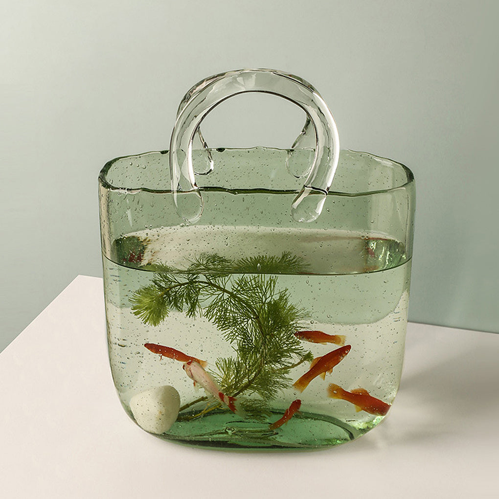 Portable Creative Bubbles Glass Handbag Vase Flower Arrangement Hydroponic