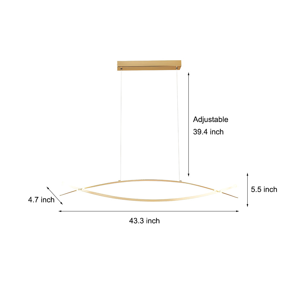 Art Strips Hardware Plating Stepless Dimming LED Nordic Chandelier