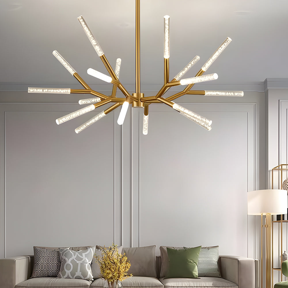 Unique Acrylic Branches LED Minimalist Lines Postmodern Chandelier Lamp