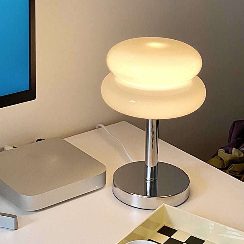 USB Thick Glass Burger Creative Warm Light Dimming Modern Table Lamp - Dazuma