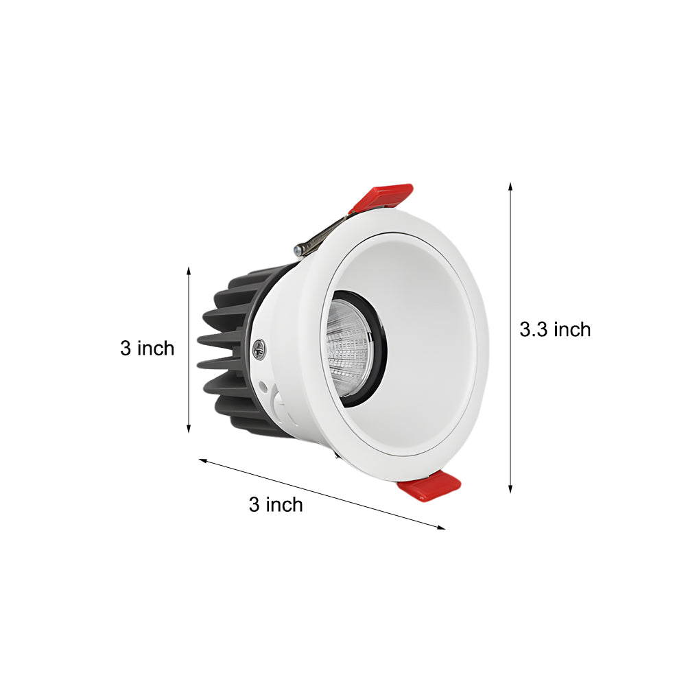 3.3-Inch Regressed LED 7W Round Recessed Ceiling Downlight