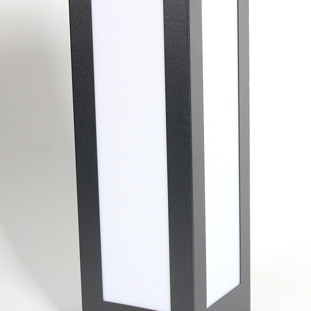Modern Black Solar Bollard Lights Automatic, Waterproof LED Outdoor Lighting