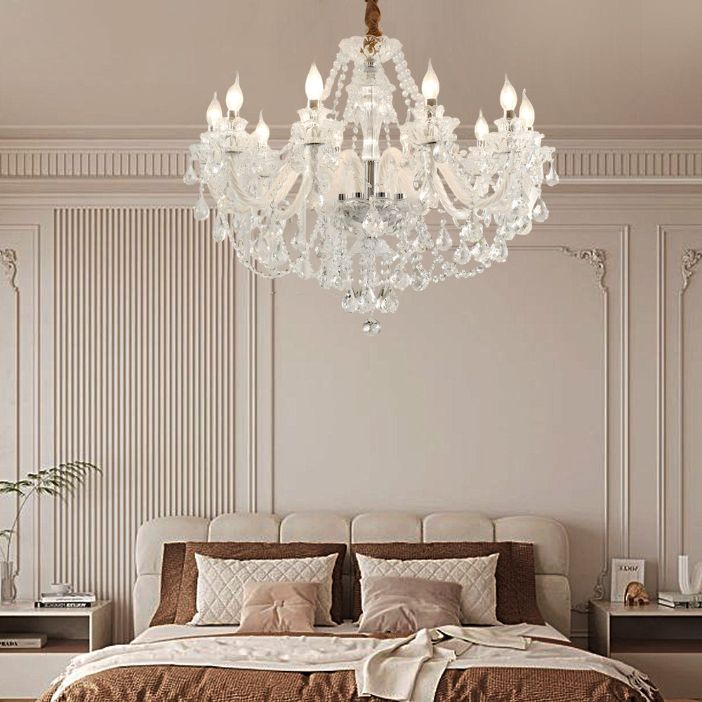 Luxury Glass Crystal Candlelight Retro European Style Chandelier - Dazuma