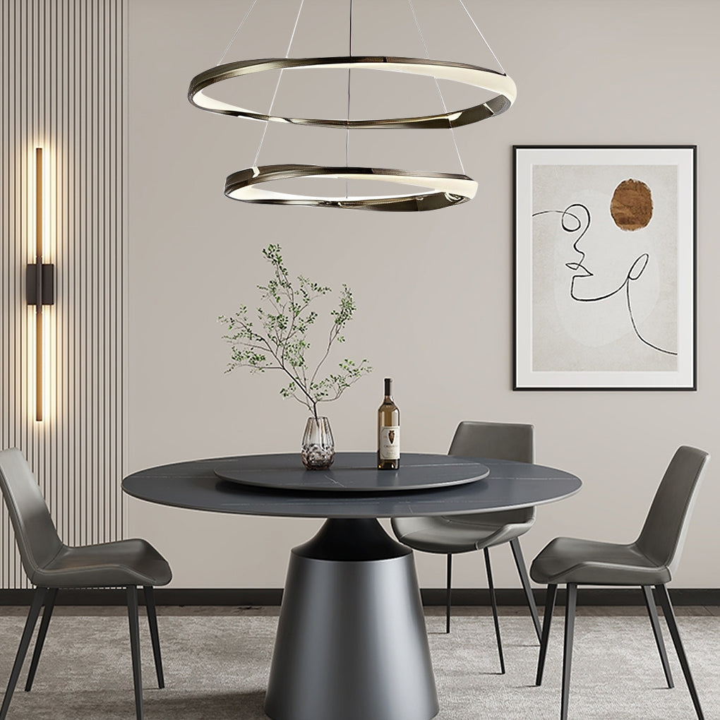 Creative Rings LED Three Step Dimming Oval Luxury Nordic Chandelier - Dazuma