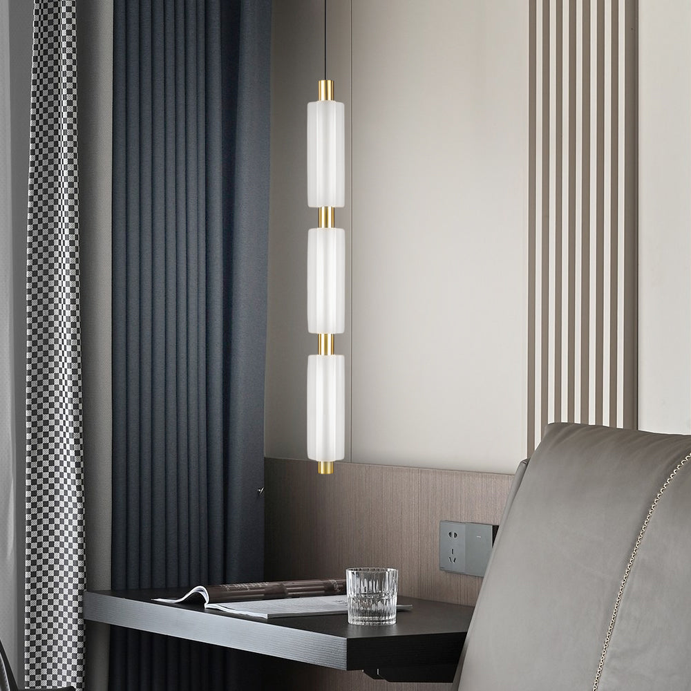 1/2/3-Light Acrylic Metropol Pendant Lamp Aluminum Hanging Lights, Gold/Black - Dazuma