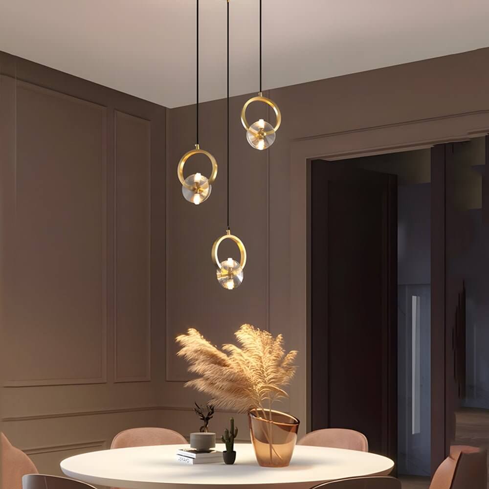1/3 - Light Round Copper Crystal LED Pendant Light