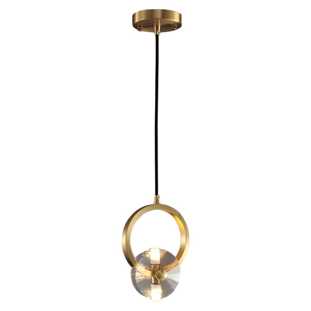 1/3 - Light Round Copper Crystal LED Pendant Light