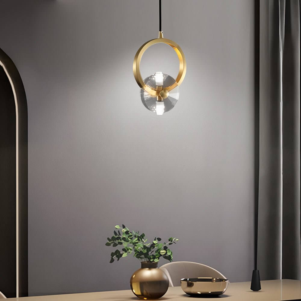 1/3 - Light Round Copper Crystal LED Pendant Light