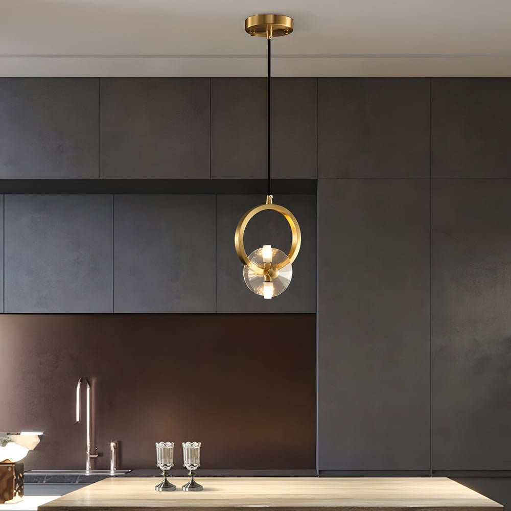 1/3 - Light Round Copper Crystal LED Pendant Light