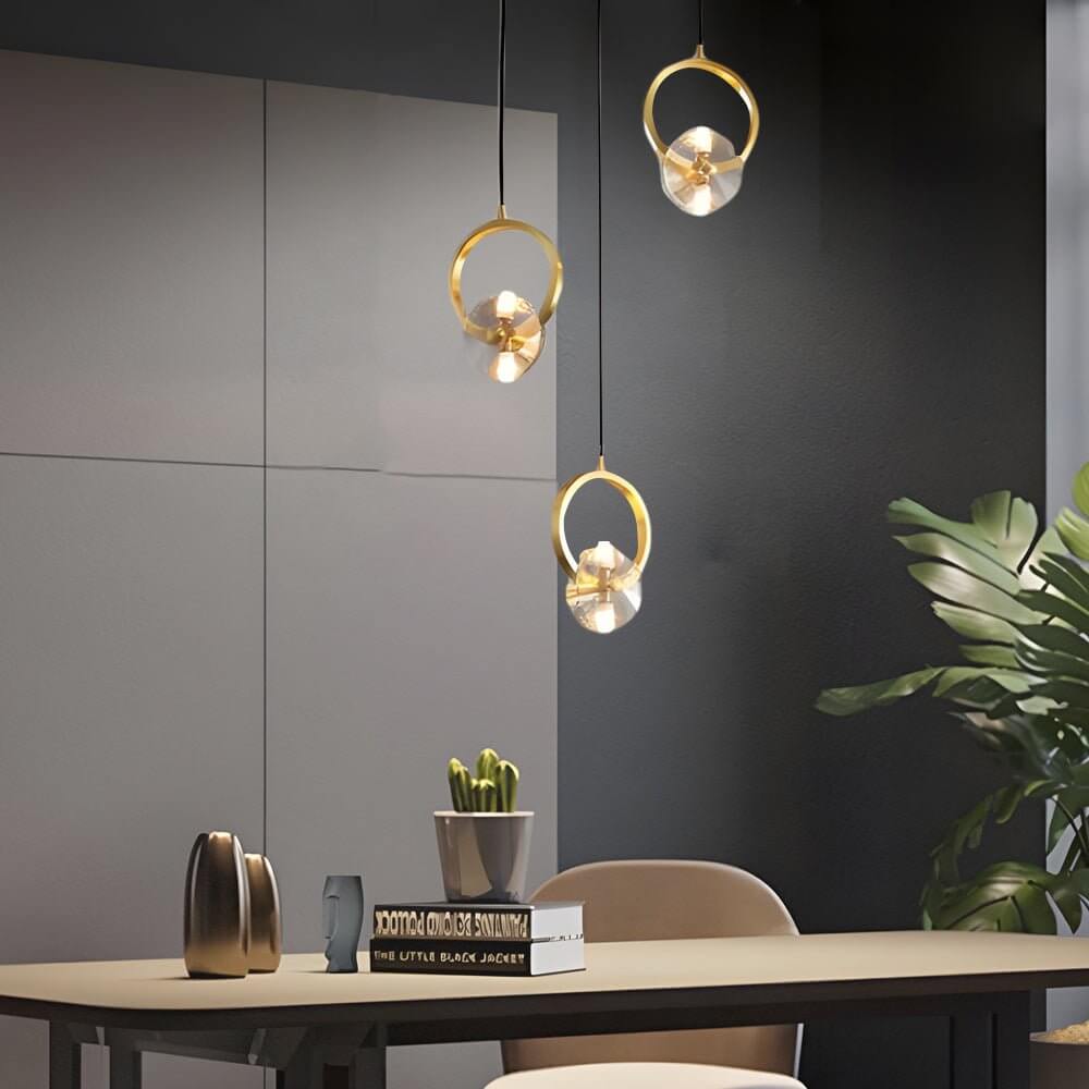 1/3 - Light Round Copper Crystal LED Pendant Light