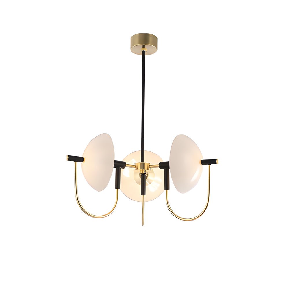 1/3/6 Heads Semicircular Opal Glass Dome Chandelier Aperture Pendant Light Hanging Ceiling Lighting