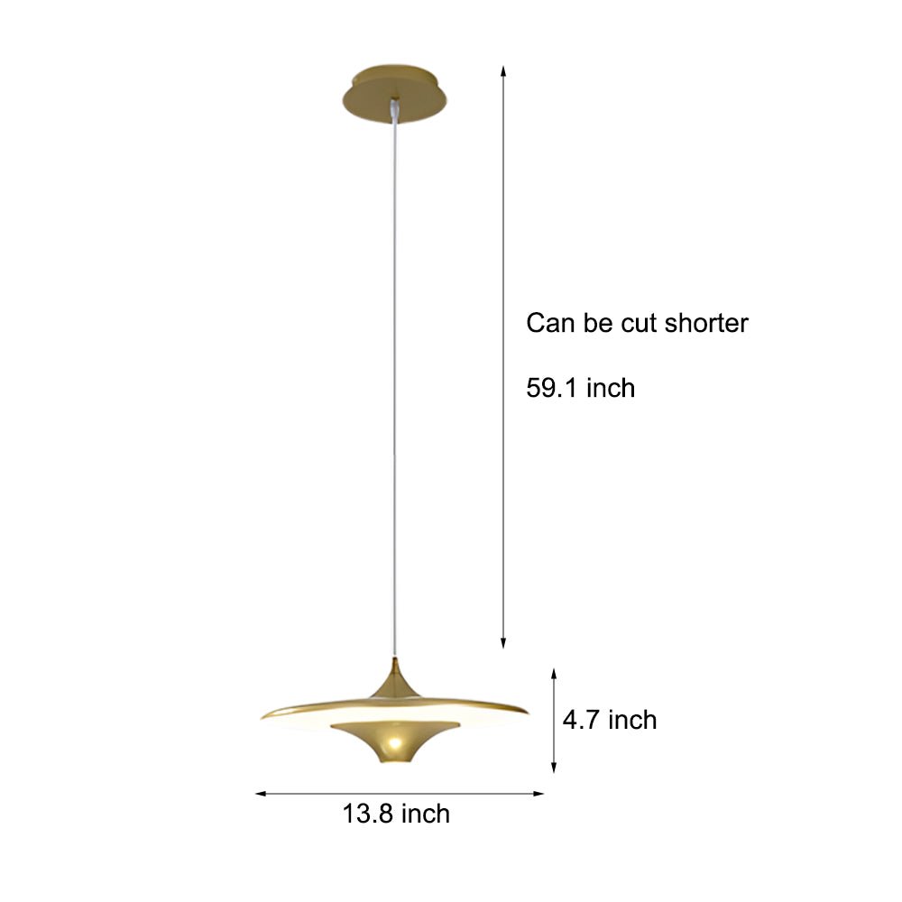 13.8'' 1 - Light Round UFO Pendant Lights LED Metal Hanging Lighting Small Spaceship Pendant Lamp for Bar