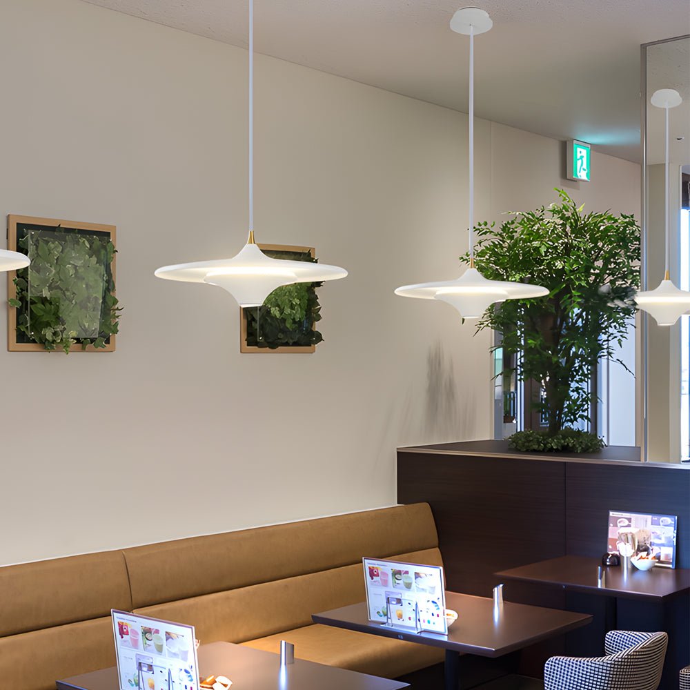 13.8'' 1 - Light Round UFO Pendant Lights LED Metal Hanging Lighting Small Spaceship Pendant Lamp for Bar