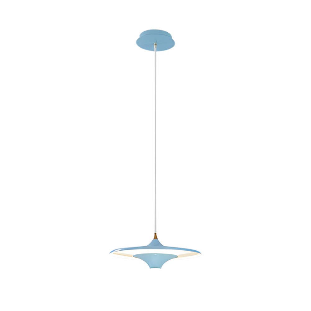 13.8'' 1 - Light Round UFO Pendant Lights LED Metal Hanging Lighting Small Spaceship Pendant Lamp for Bar