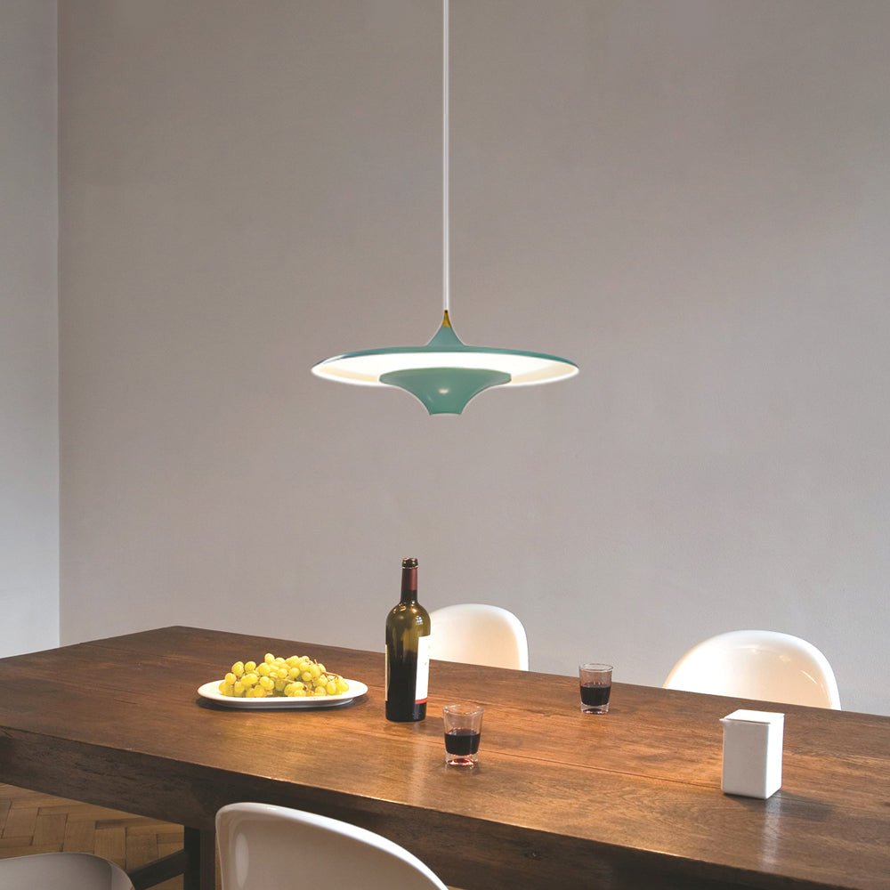 13.8'' 1 - Light Round UFO Pendant Lights LED Metal Hanging Lighting Small Spaceship Pendant Lamp for Bar