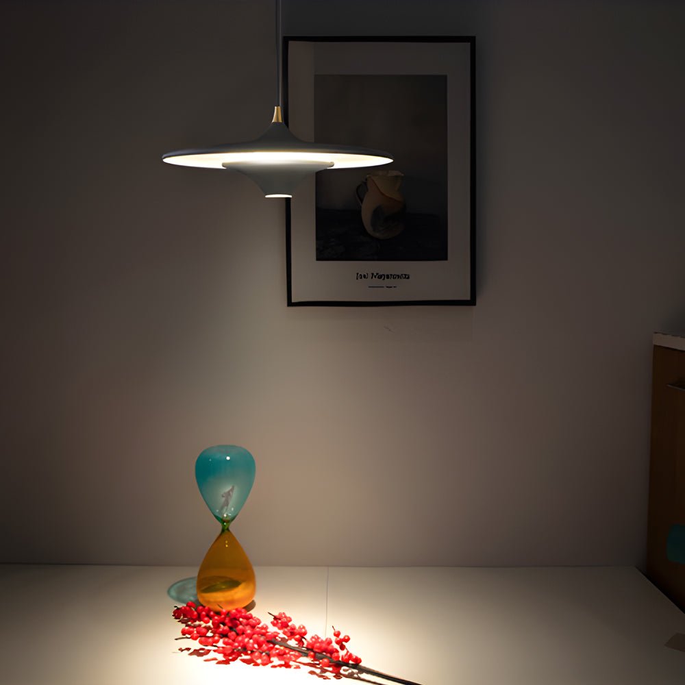 13.8'' 1 - Light Round UFO Pendant Lights LED Metal Hanging Lighting Small Spaceship Pendant Lamp for Bar