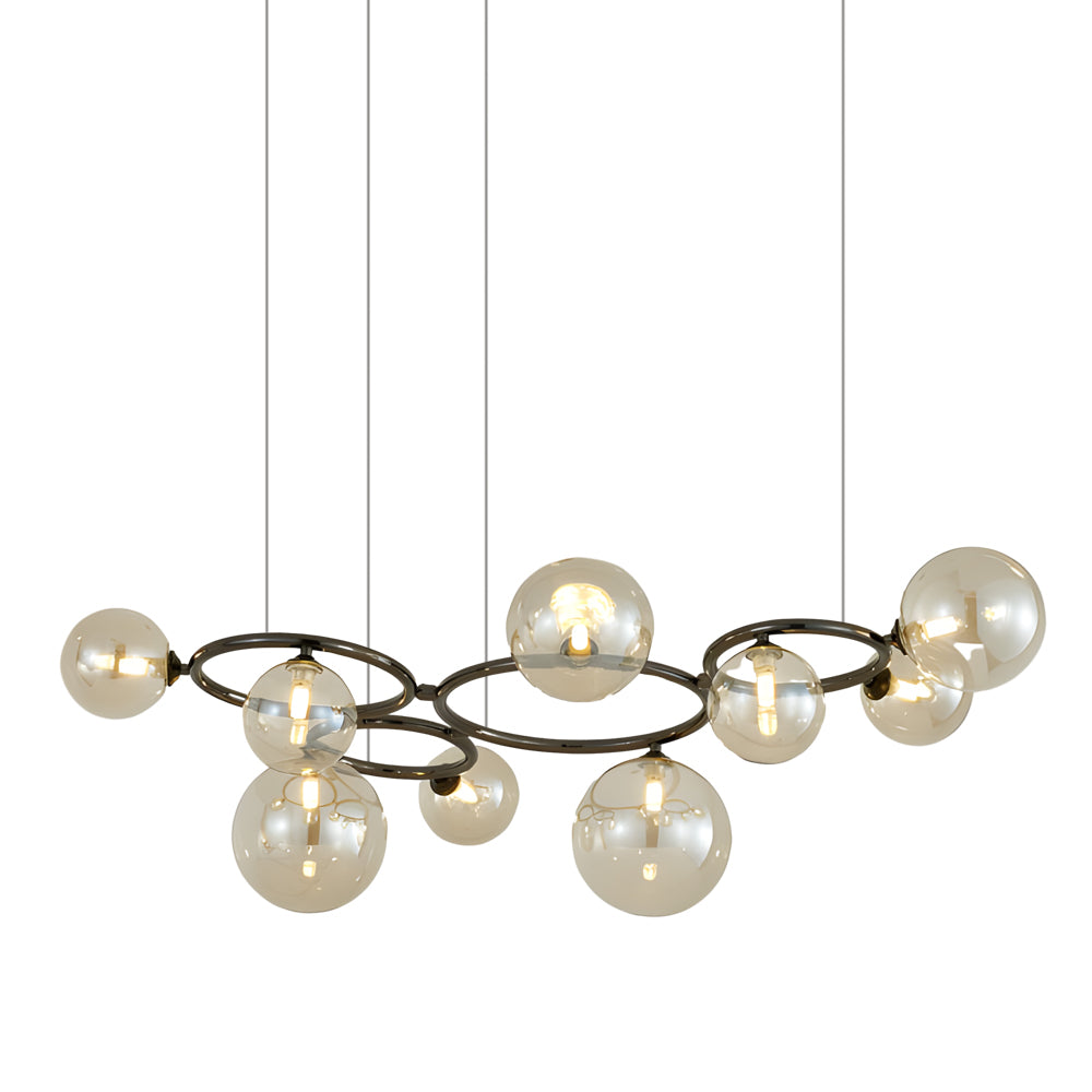 5/7/9-Light Glass Ball Circular Contemporary Chandelier with 3 Step Dimming