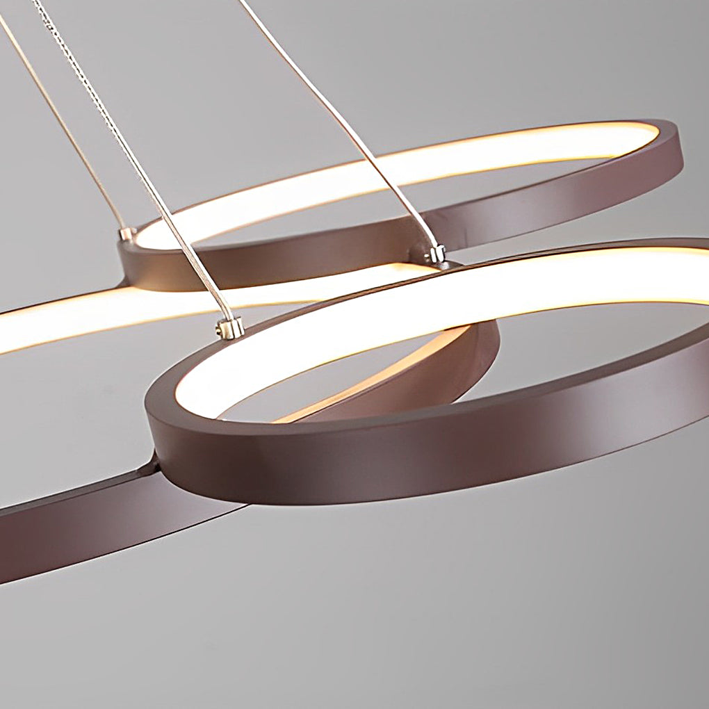 3 Rings Chandelier Dimmable Kitchen Dining Room Lighting Ceiling Lights with Remote Control - Dazuma