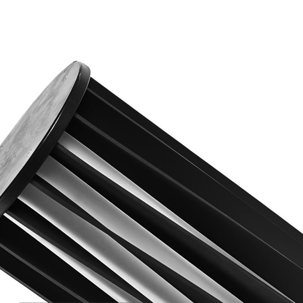 Stainless Steel Outdoor Floor Lamp with Rotating Design and Vertical Slats