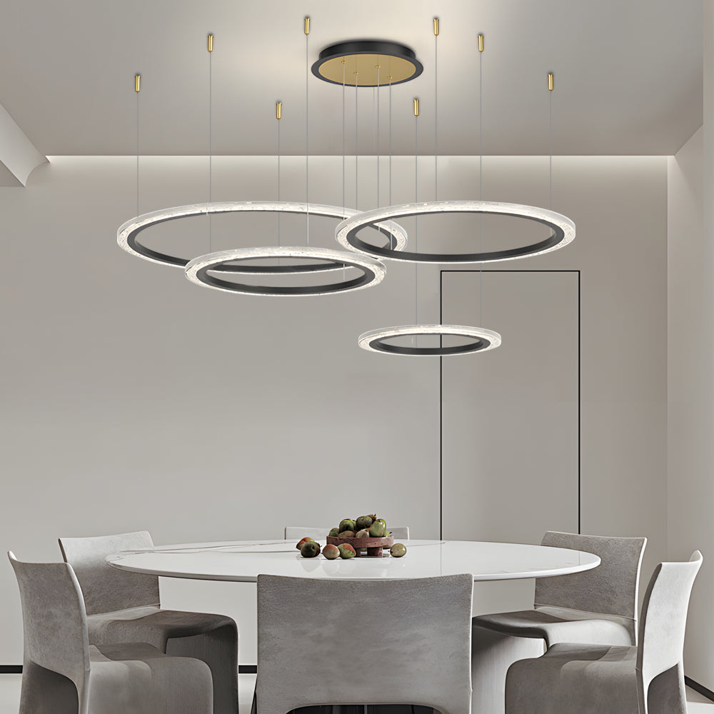 Simple Circular Rings Luxury Three Step Dimming Nordic Ceiling Light Fixture - Dazuma