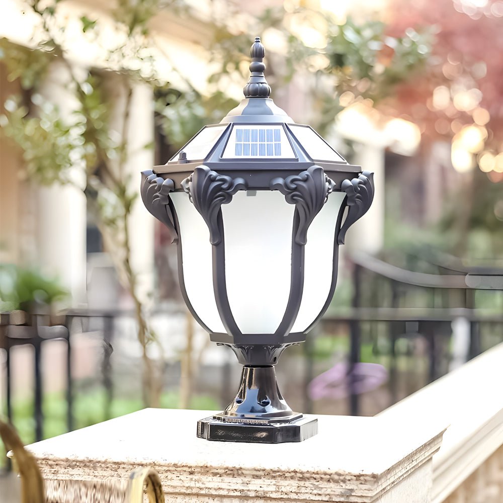 14.6 - /17.7 - inch H Black/Bronze Solar LED Outdoor Pier - Mount Post Light