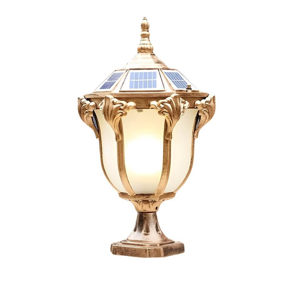 14.6 - /17.7 - inch H Black/Bronze Solar LED Outdoor Pier - Mount Post Light