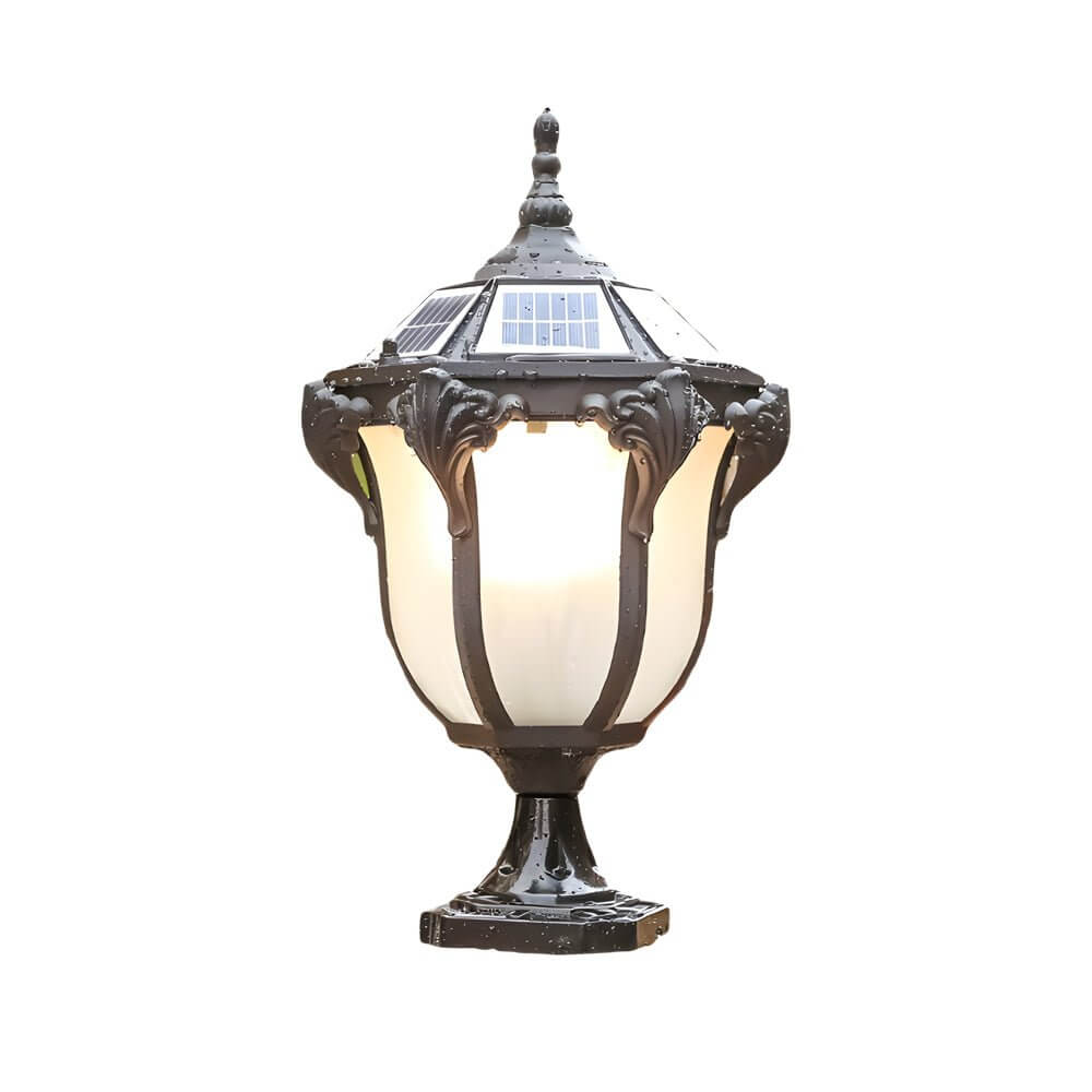 14.6 - /17.7 - inch H Black/Bronze Solar LED Outdoor Pier - Mount Post Light