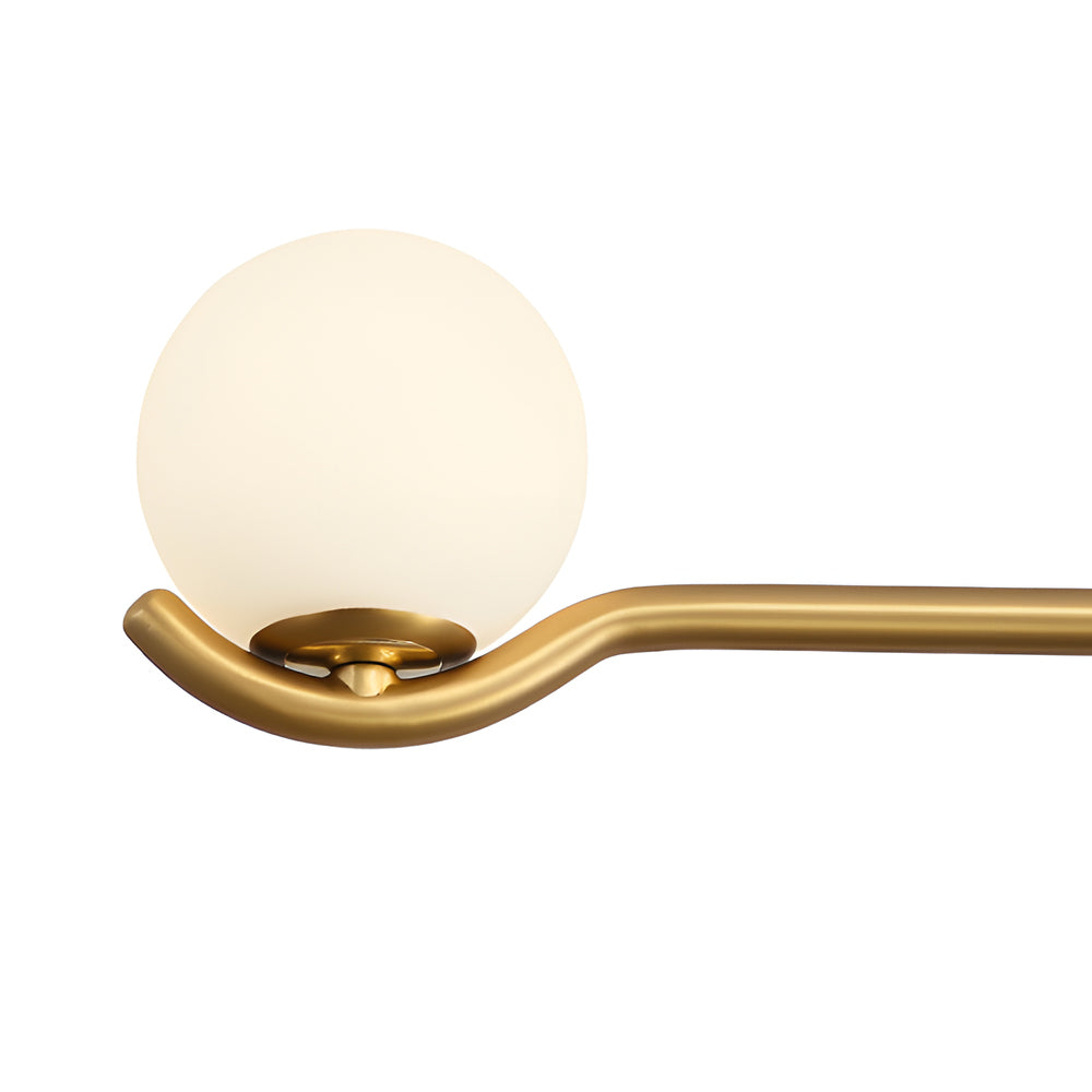 Modern Linear Glass Ball Pendant Light with 3/4/6-Light - Black/Gold
