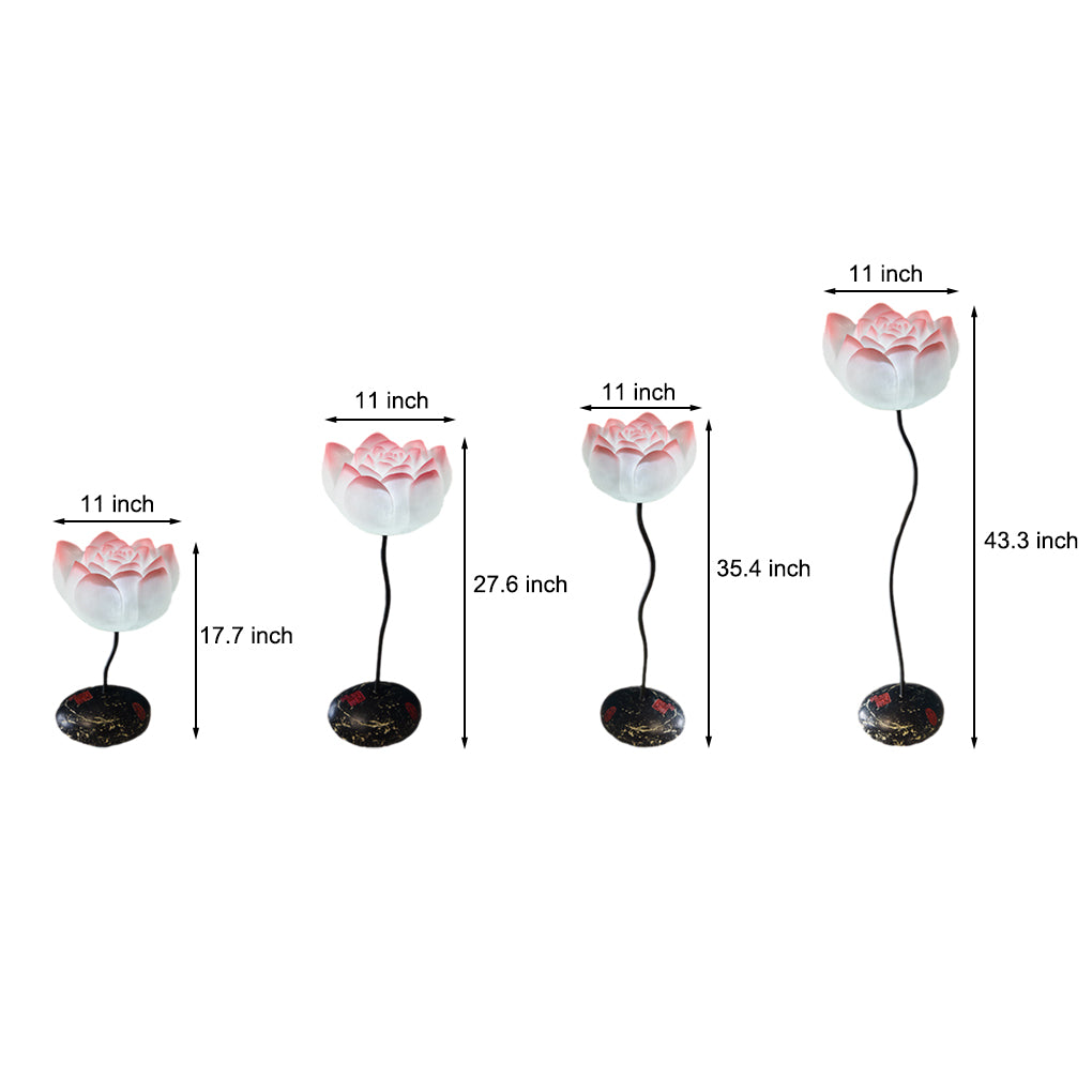 Iron Retro Multiple Sizes Lotus Flower Floor Lamp With Resin Base LED Standing Lamp