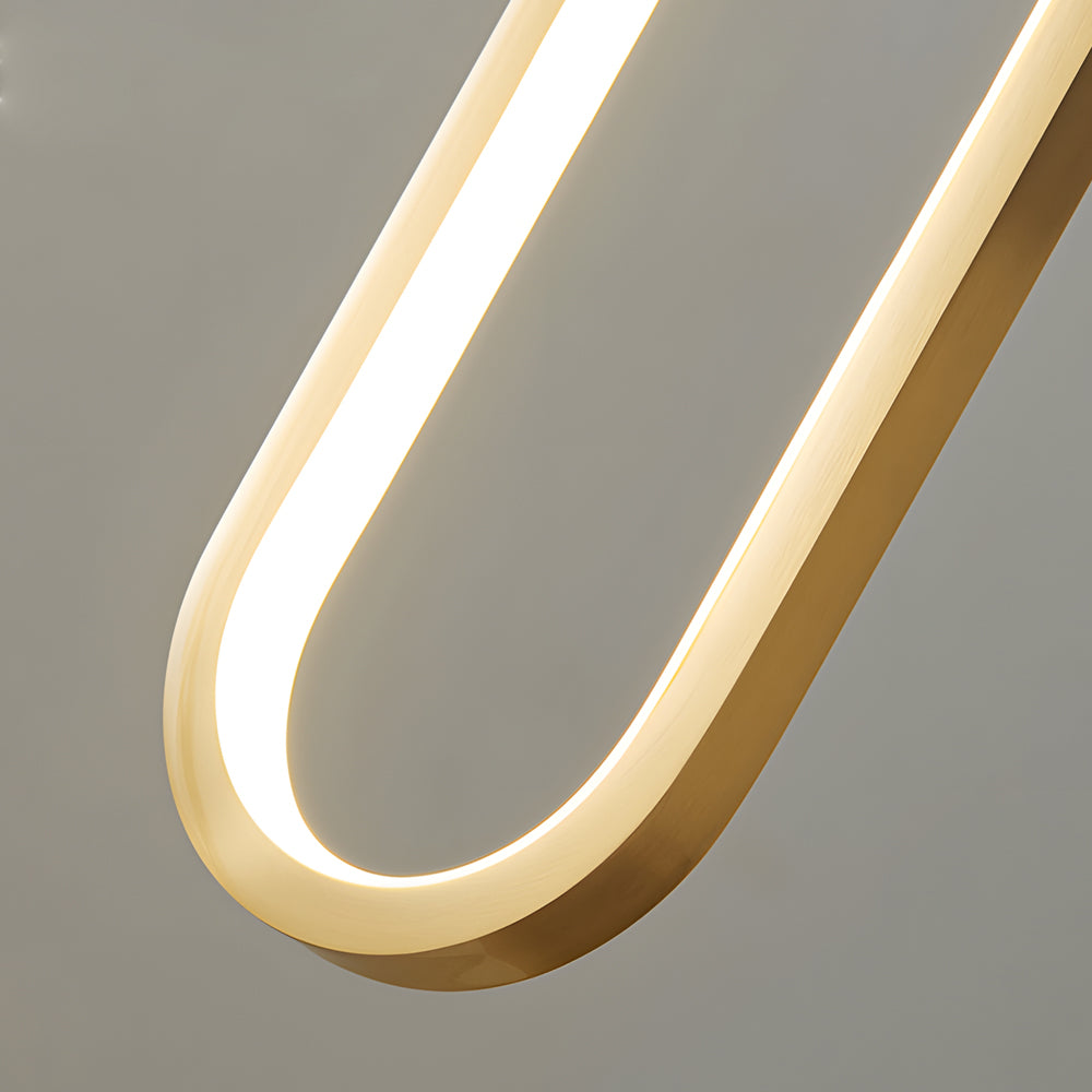 Minimalist Long Oval Rings 3 Step Dimming LED Copper Modern Pendant Lights