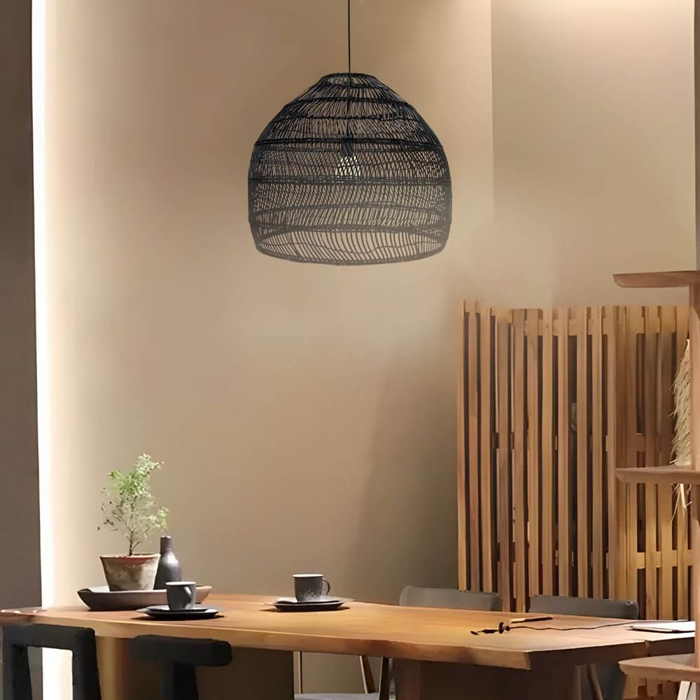 15.7 - /19.7 - Inch W Rattan Woven Dome Pendant Light