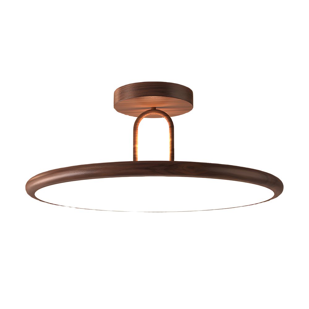 15.7/19.7 - in Wood Grain Round Semi Flush Mount Ceiling Light