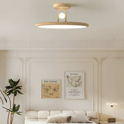 15.7/19.7 - in Wood Grain Round Semi Flush Mount Ceiling Light
