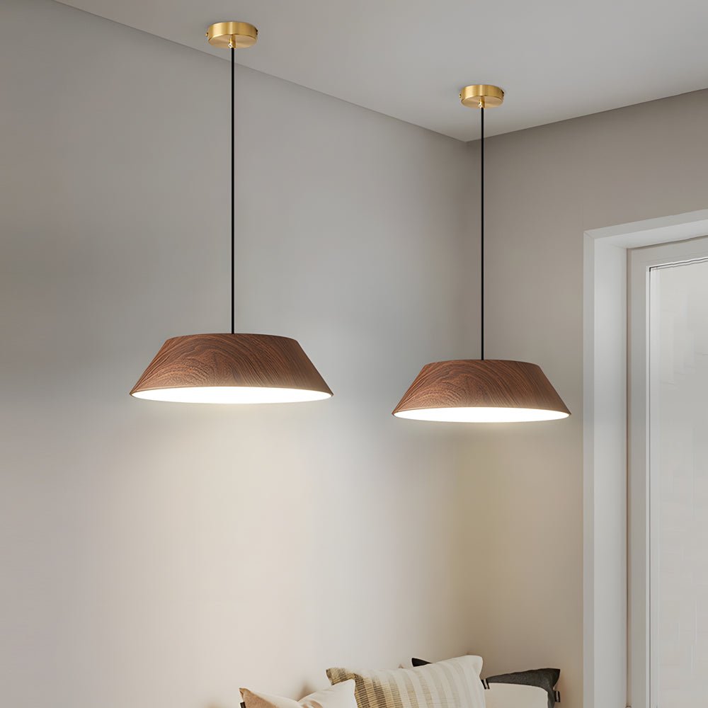 15.74 - Inch Round Wood Japanese Style LED Pendant Light
