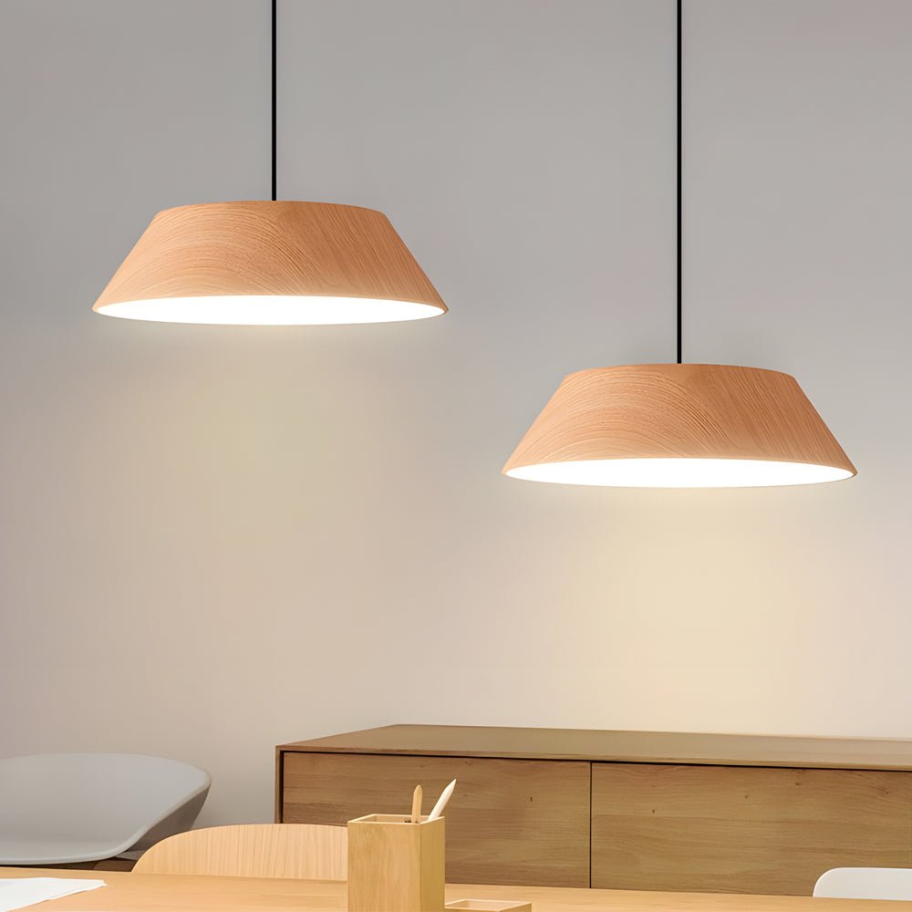 15.74 - Inch Round Wood Japanese Style LED Pendant Light