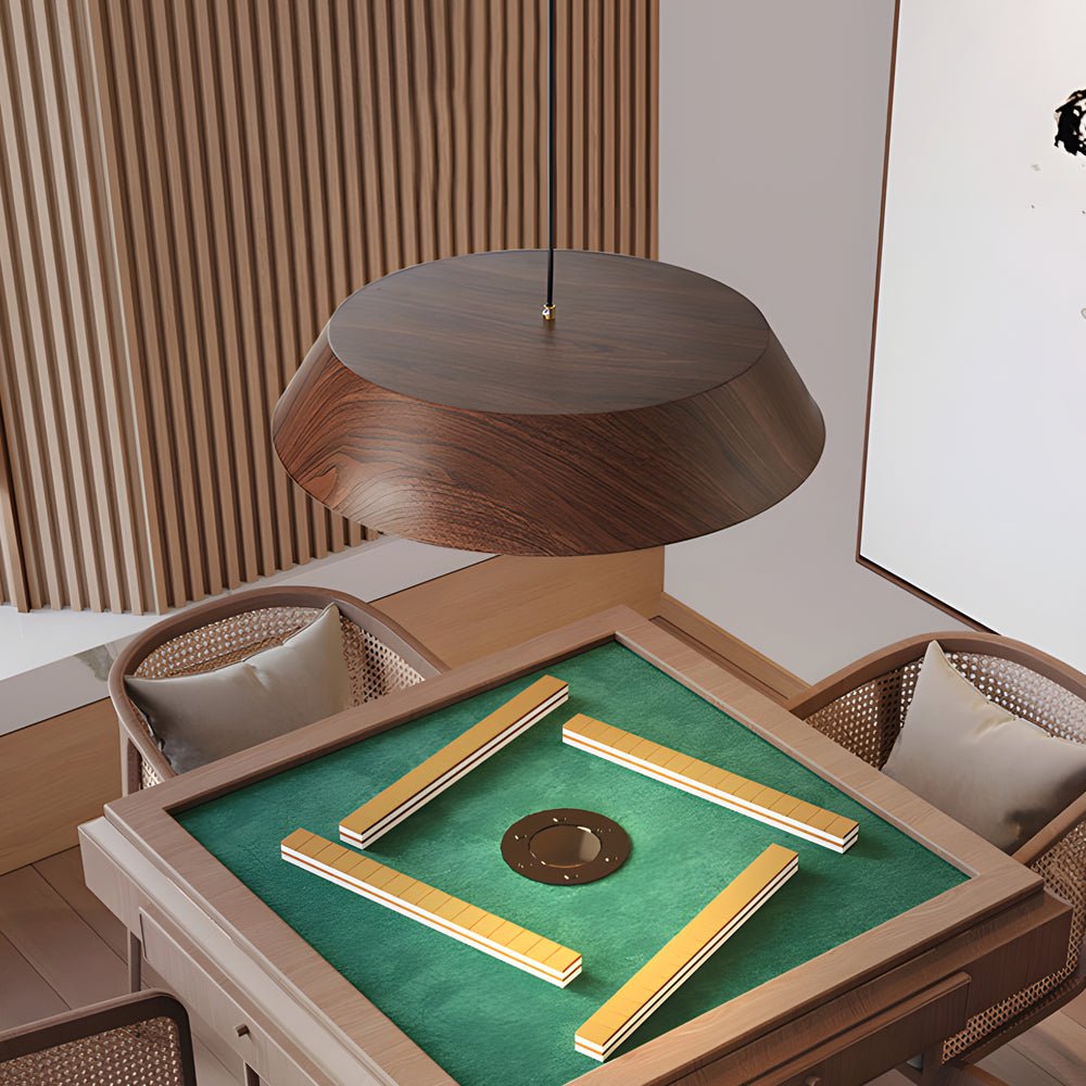 15.74 - Inch Round Wood Japanese Style LED Pendant Light