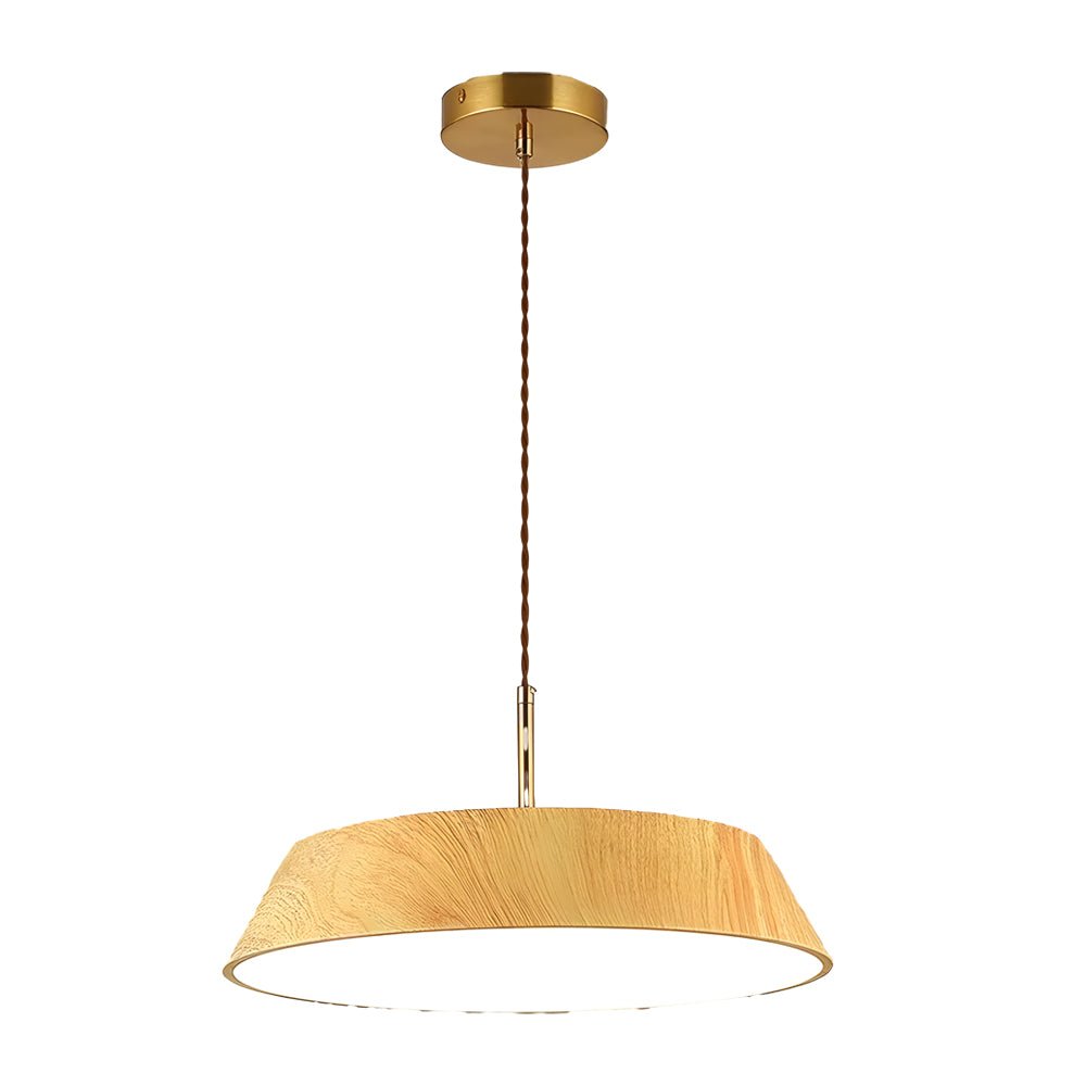 15.74 - Inch Round Wood Japanese Style LED Pendant Light