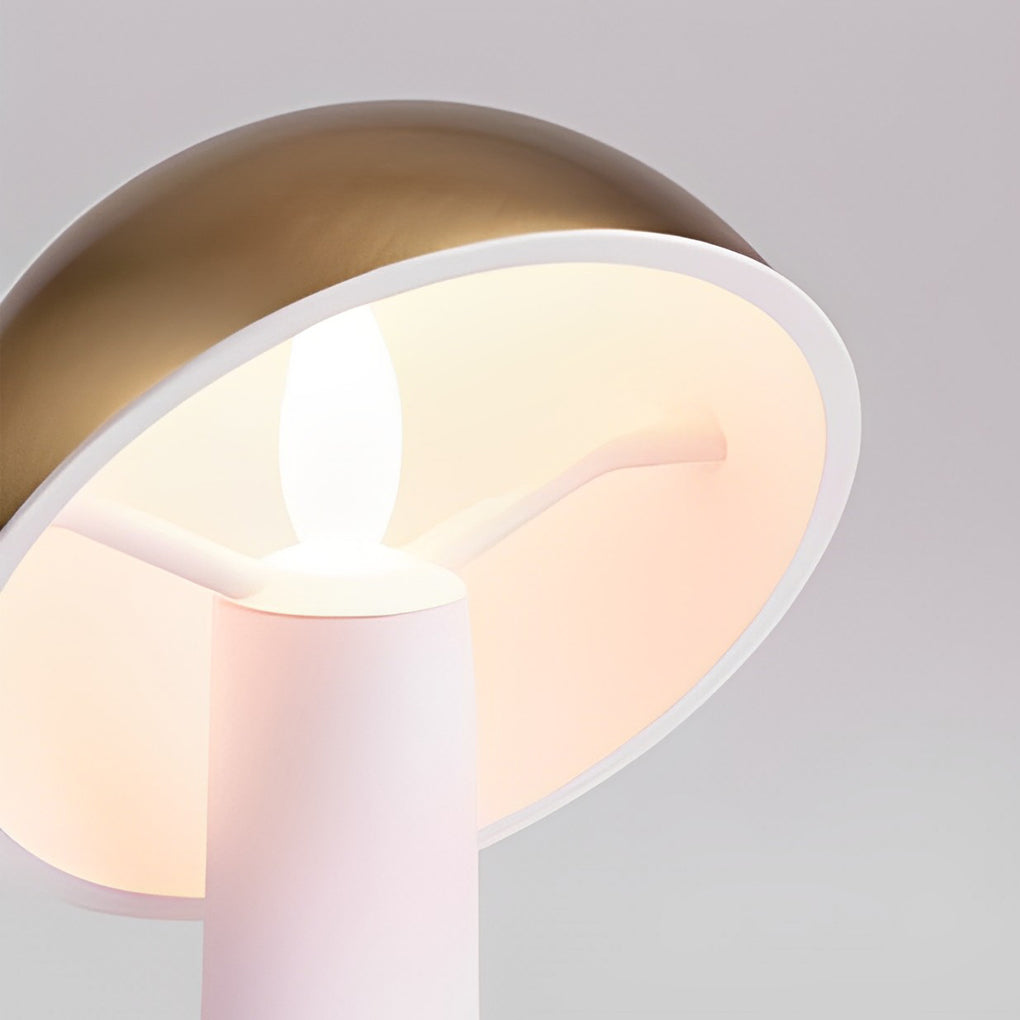 Mild Steel Led Dimming Touch Control Mushroom Table Lamp Cordless Desk Light