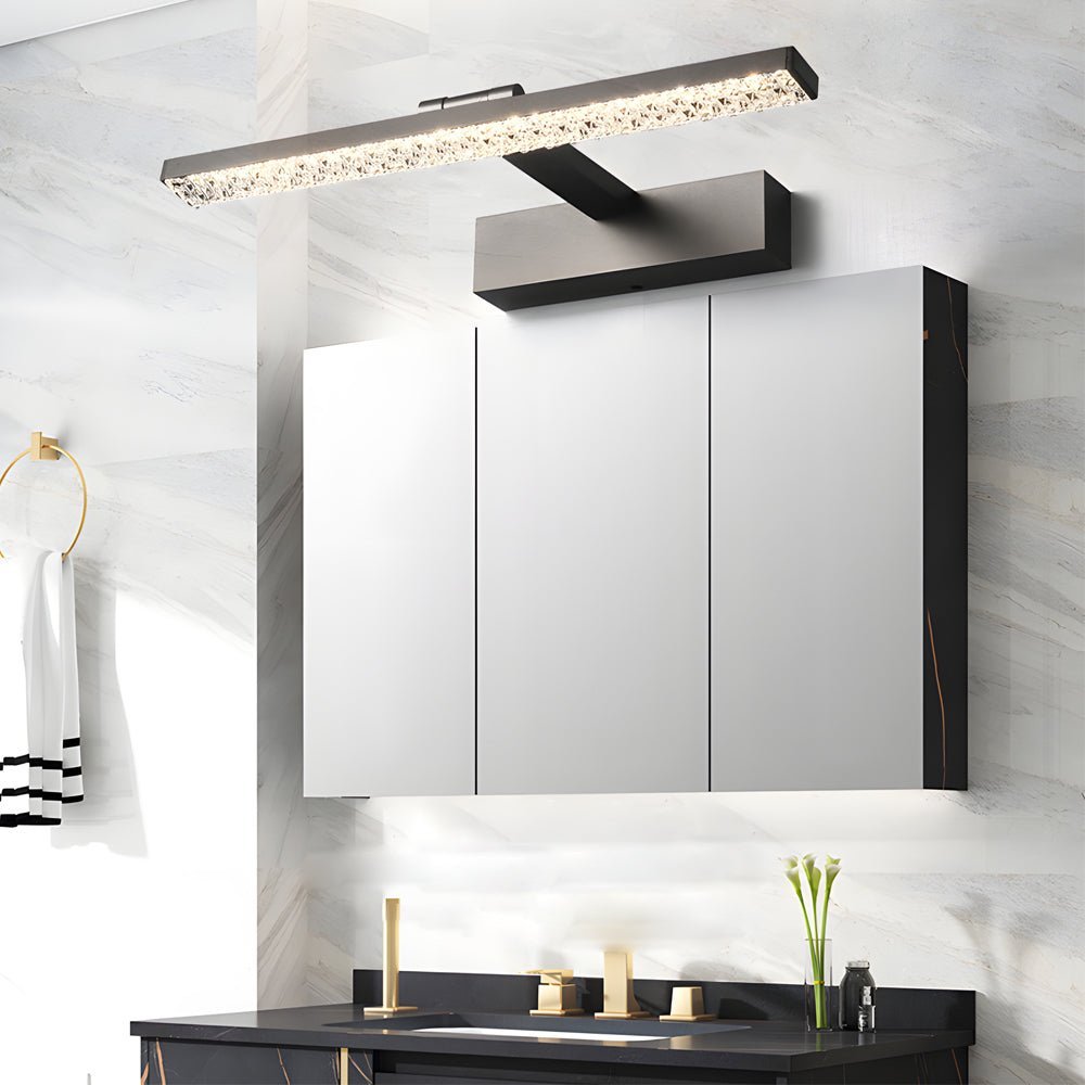 160° Adjustable LED Bathroom Vanity Light with Crystal - Inspired Acrylic Shade, Dimmable