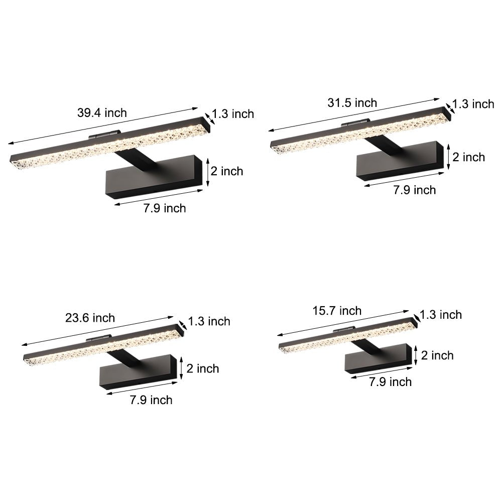 160° Adjustable LED Bathroom Vanity Light with Crystal - Inspired Acrylic Shade, Dimmable