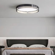 16.5/20.5 - in Round Black Stripe Glass LED Flush Mount Light