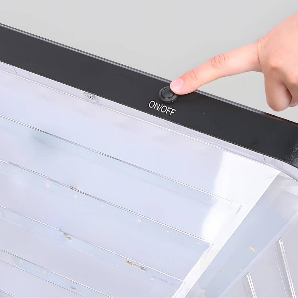 17.9 - Inch Black Square Solar LED Pier Mount Post Light