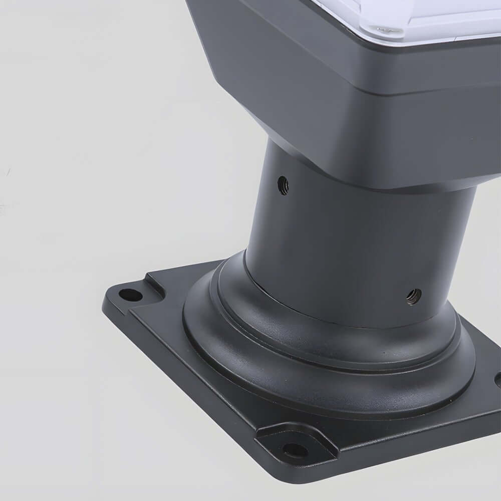 17.9 - Inch Black Square Solar LED Pier Mount Post Light