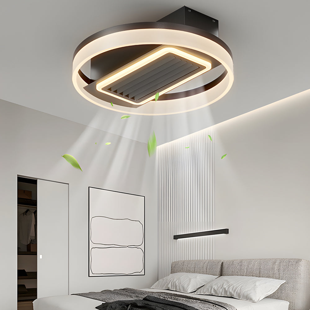 19.7 In. Nordic 6 Speeds Bladeless Ceiling Fan with LED Light, Remote Control
