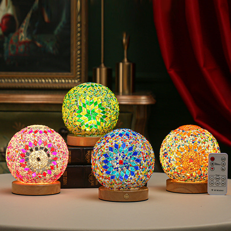 Baroque Creative USB Dimmable Colorful Glass Bohemian Style Night Lights - Dazuma