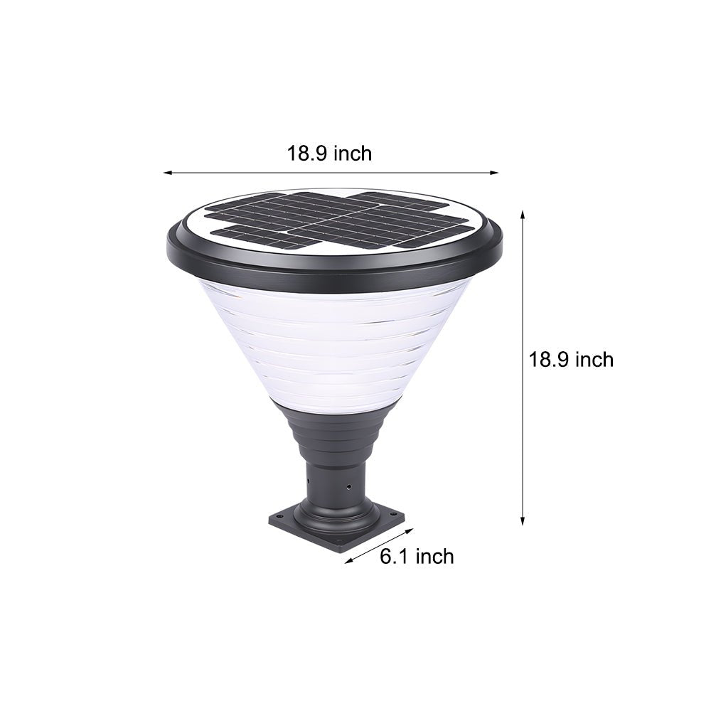 18.9 - Inch H 1 - Light Black Round Pier Mount Post Light