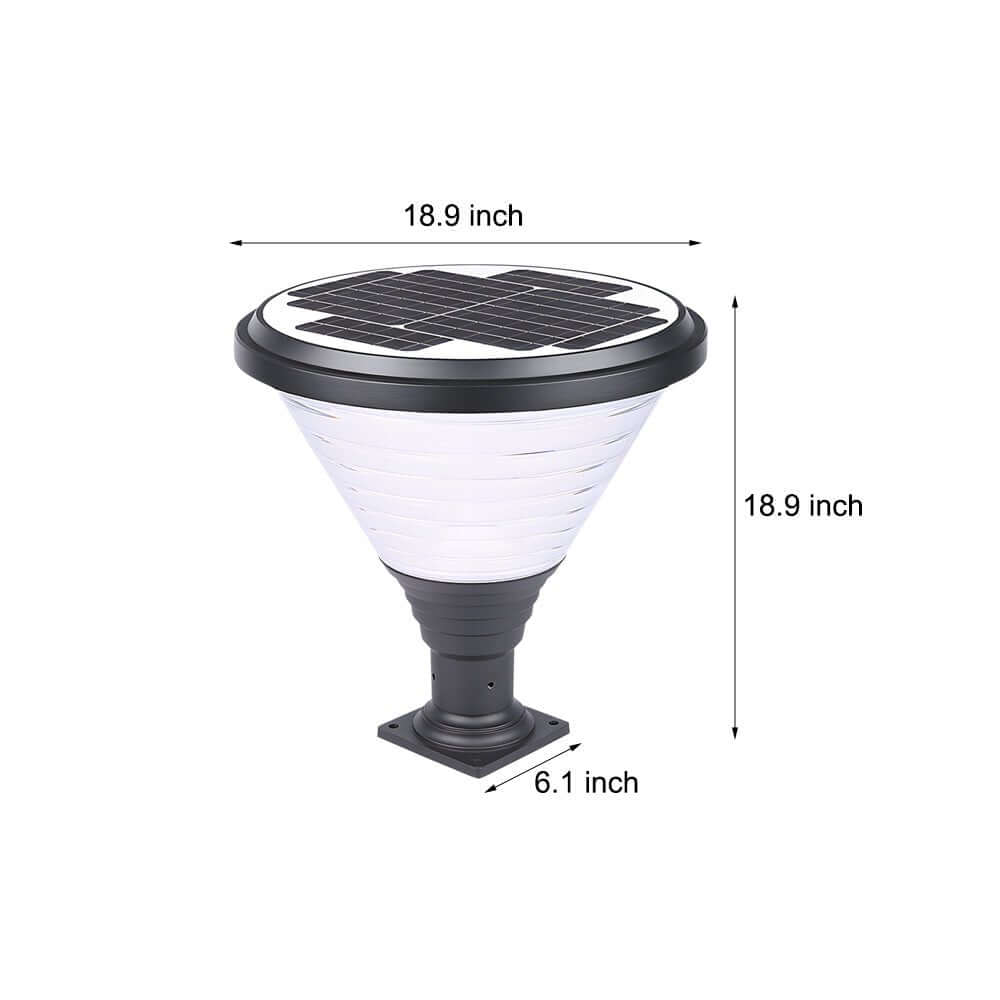 18.9 - Inch H 1 - Light Black Round Pier Mount Post Light